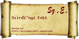 Szirányi Edit névjegykártya