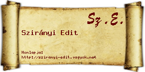 Szirányi Edit névjegykártya